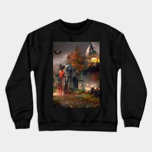 SPOOKY SURREAL HALLOWEEN AT NOTRE DAM Crewneck Sweatshirt